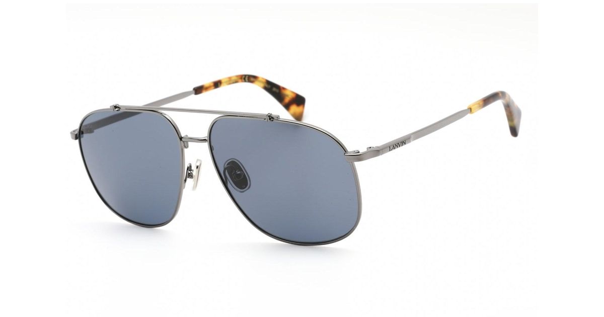 Lanvin Lnv110s Sunglasses Dark Ruthenium / Blue for Men | Lyst