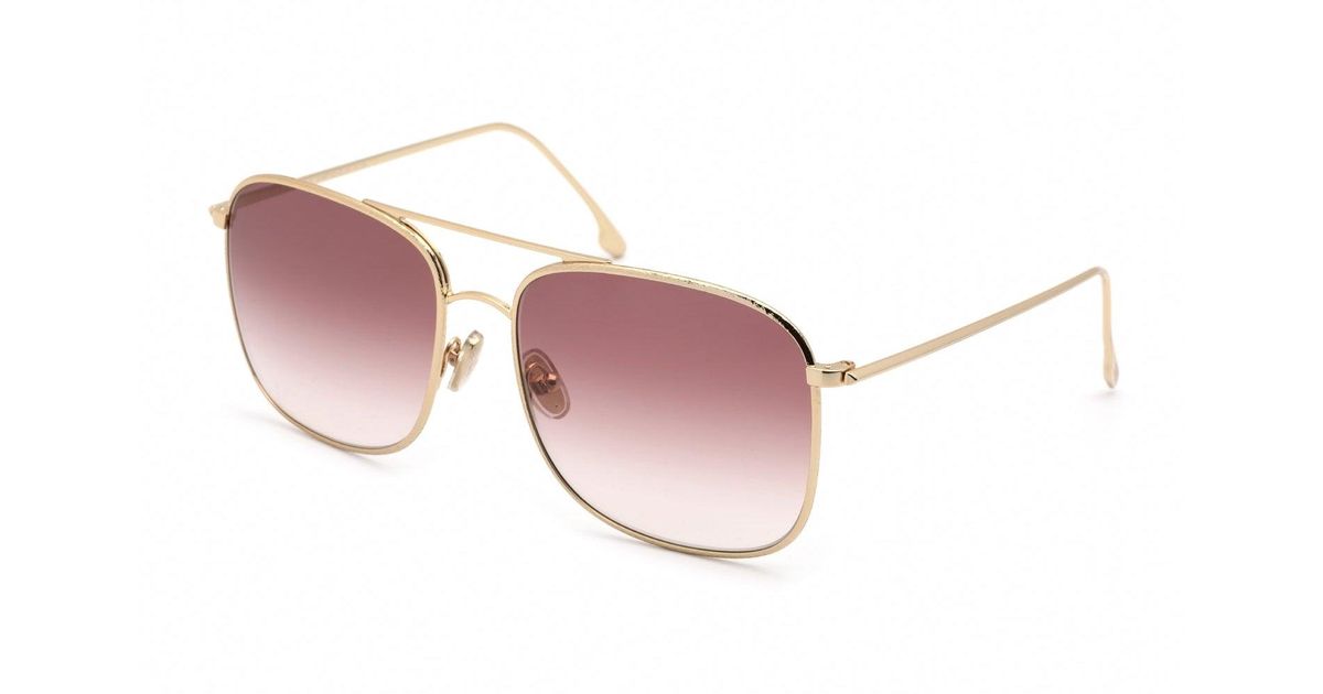 Victoria Beckham Vb202s Sunglasses Gold / Burgundy Lyst UK
