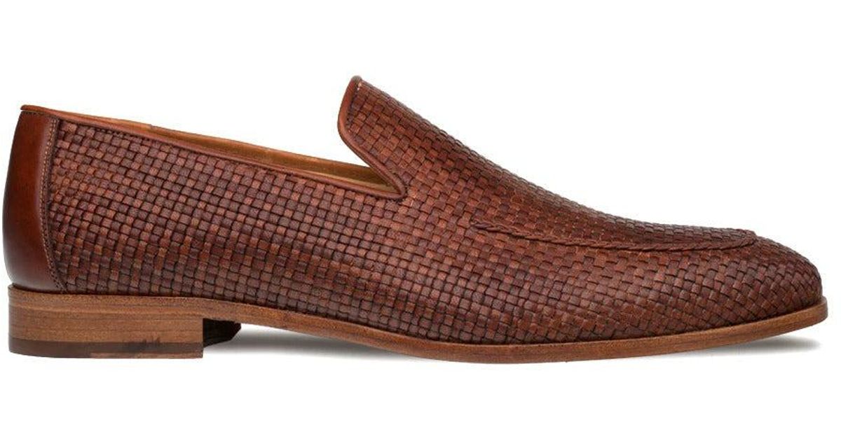 Mezlan S20269 Shoes Cognac Woven Leather Slip-on Loafers (mz3459) in ...