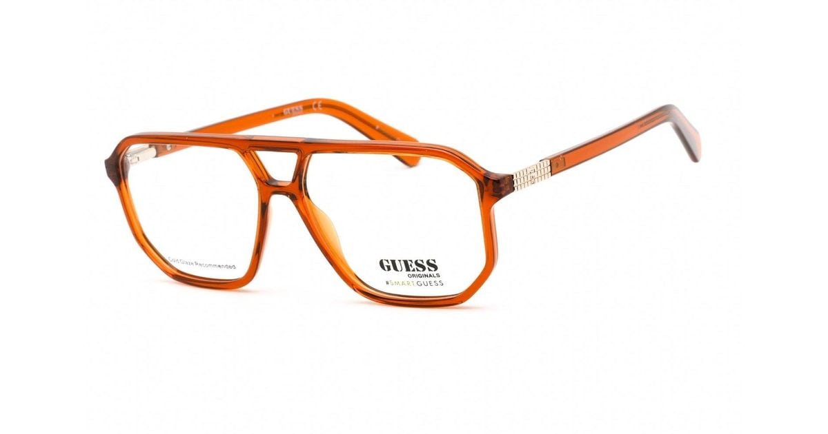 Guess Gu8252 Eyeglasses Shiny Light Brown / Clear Lens in Orange | Lyst