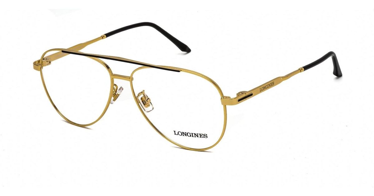 Longines Lg5003h Eyeglasses Shiny Deep Gold / Clear Lens in Metallic