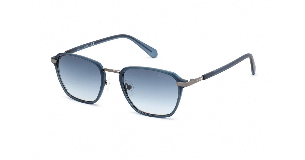 Guess Gu00030 Sunglasses Matte Blue / Gradient Blue for Men Lyst UK