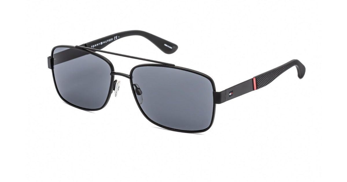 Tommy Hilfiger Th 1521/s Sunglasses Matte Black (ir) / Grey Blue in ...