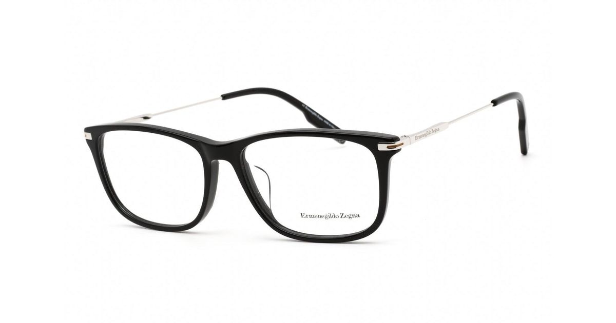 Zegna Ez5233-d Eyeglasses Shiny Black / Clear Lens in Metallic for Men ...