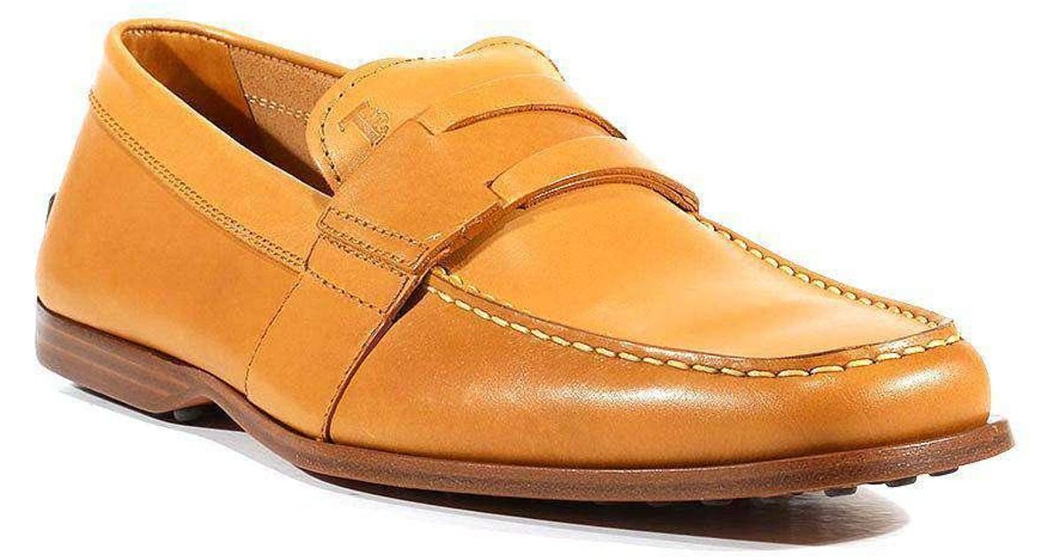 Mens Shoes Slip-on shoes Loafers in Brown for Men tdm10 Tods Designer Shoes Italian Mocassimo Greca Nuovo Driver Beige Leather 