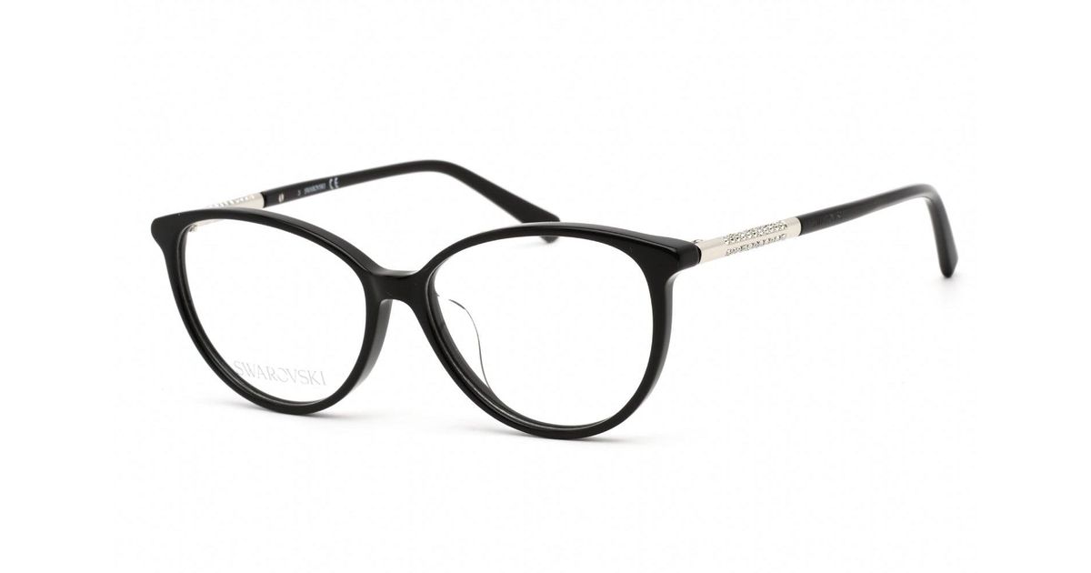 Swarovski Sk5385-f Eyeglasses Shiny Black / Clear Lens in Brown | Lyst