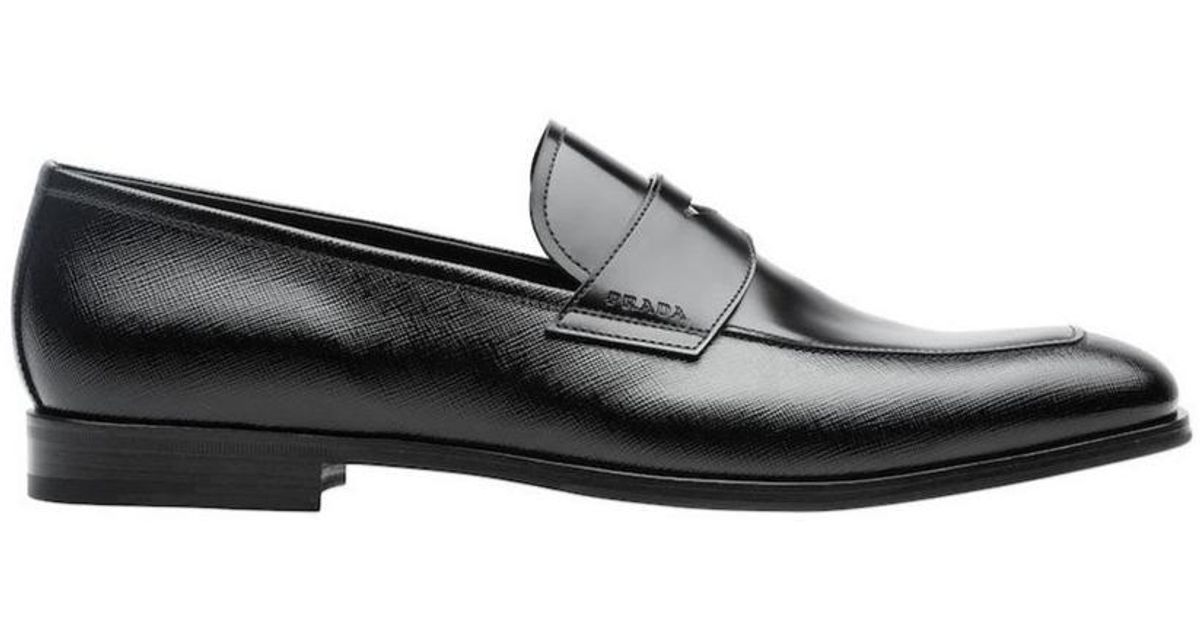 Prada 2db161-uwu Shoes Saffiano / Brushed Calf-skin Leather Penny ...
