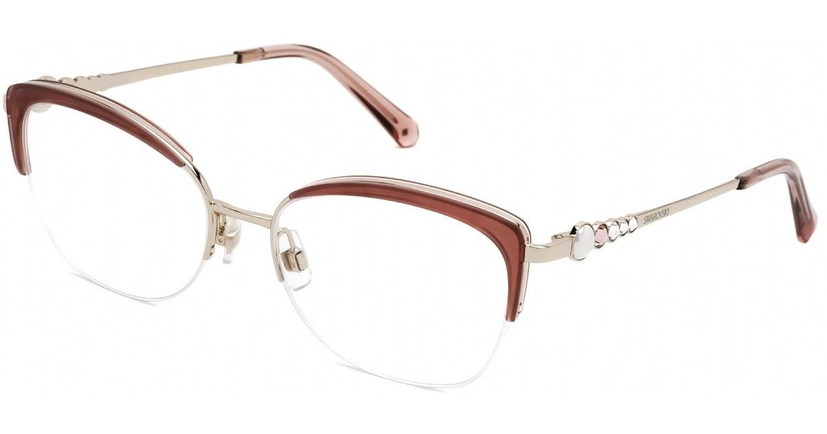 Swarovski Sk5307 Eyeglasses Gold Brown / Clear Lens in Metallic | Lyst