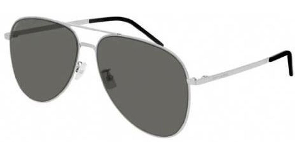 Saint Laurent Ysl Classic 11 Slim Sunglasses Silver / Grey in Gray | Lyst