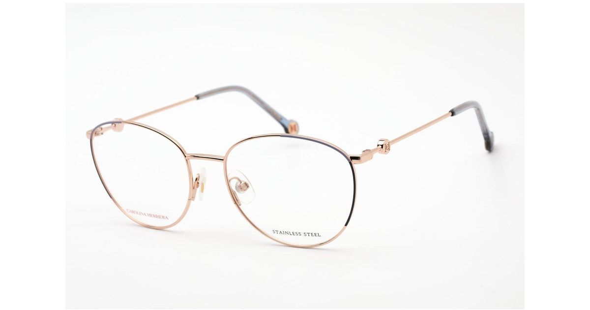 Carolina Herrera Ch 0058 Eyeglasses Gold Blue / Clear Lens in Metallic ...