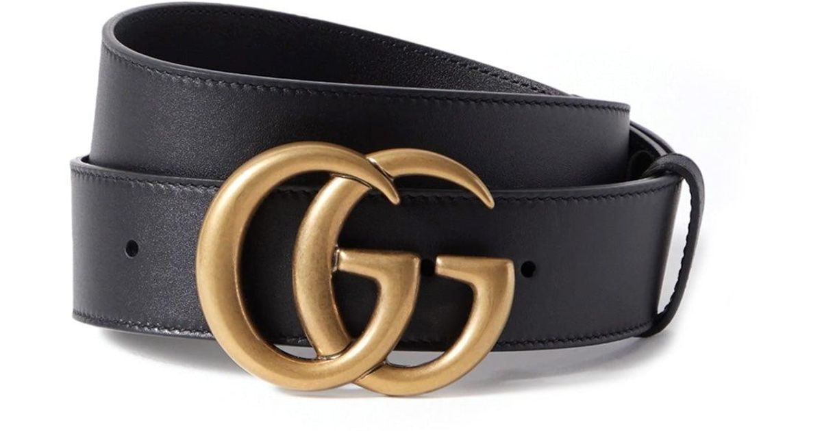 Gucci Belt Gold Double G Buckle Leather 397660 4cm (GGB1001) in Blue | Lyst
