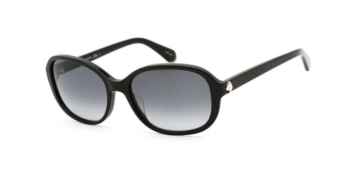 Kate Spade Izabella/g/s Sunglasses Black Gold / Grey Shaded Lyst