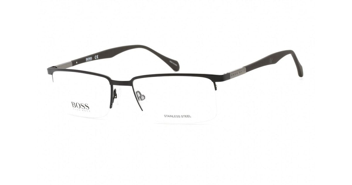 BOSS by HUGO BOSS 0829 Eyeglasses Matte Black / Clear Lens in Metallic