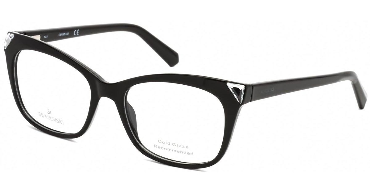 Swarovski Sk5292 Eyeglasses Shiny Black / Clear Lens | Lyst