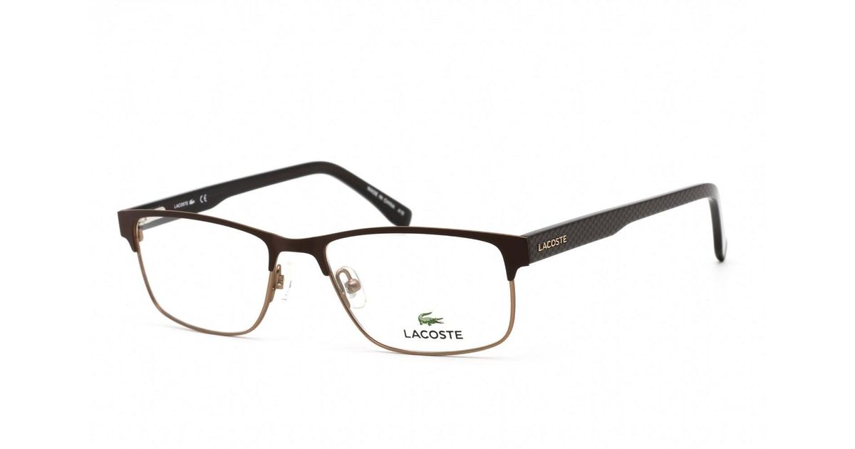 Lacoste L2217 Eyeglasses Matte Brown / Clear Lens for Men | Lyst