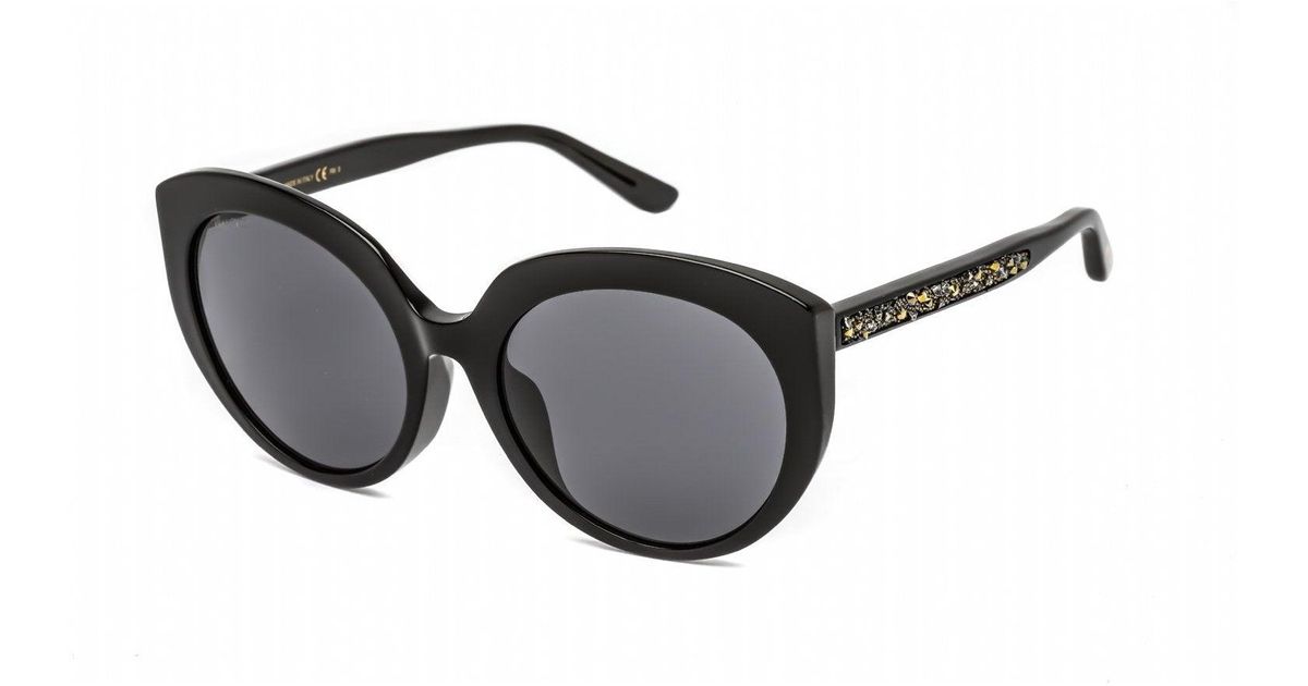 Jimmy Choo Etty/f/s Sunglasses Black / Grey Blue Lyst UK