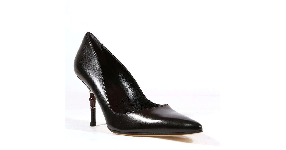 Gucci Designer Shoes Malibu Leather Pumps Bamboo Heel (GGW1584) in Black |  Lyst