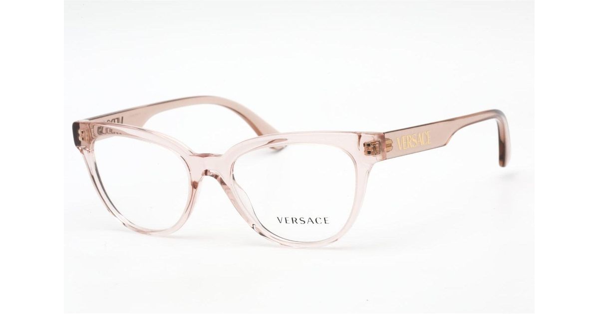 Versace 0ve3315 Eyeglasses Transparent Pink /clear Demo Lens in ...