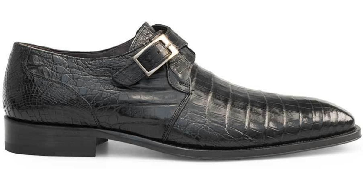 Mezlan Gables Shoes Exotic Crocodile Monkstrap Loafers (s13778f) in
