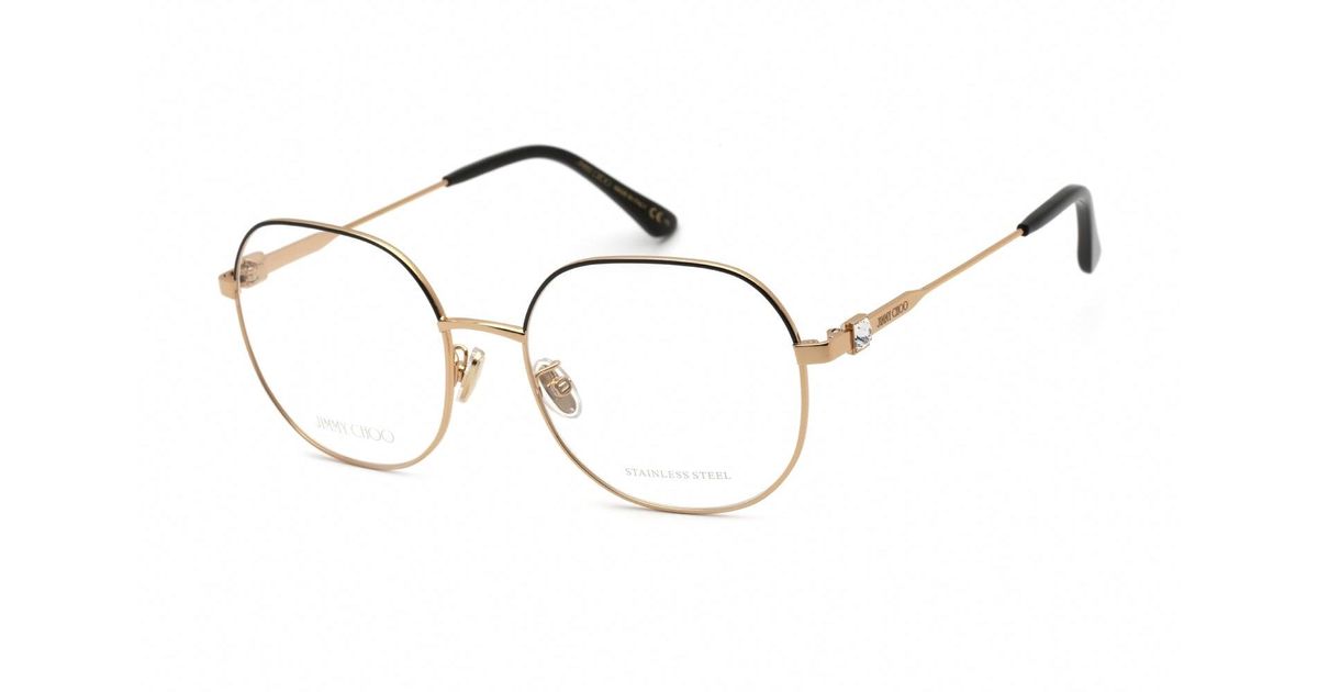 Jimmy Choo Jc 305/g Eyeglasses Black Gold / Clear Lens in Metallic | Lyst