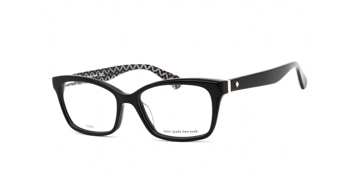 Kate Spade Jeri Eyeglasses Pattern Black / Clear Lens Lyst