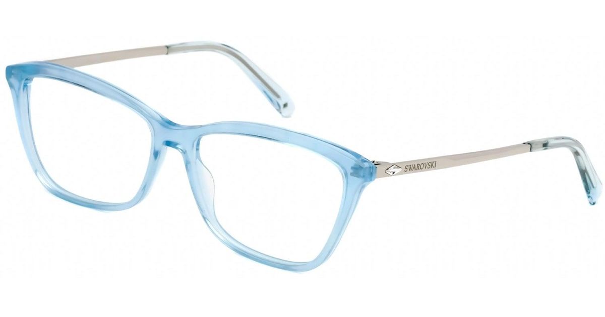 Swarovski Sk5314 Eyeglasses Light Blue / Clear Lens Lyst