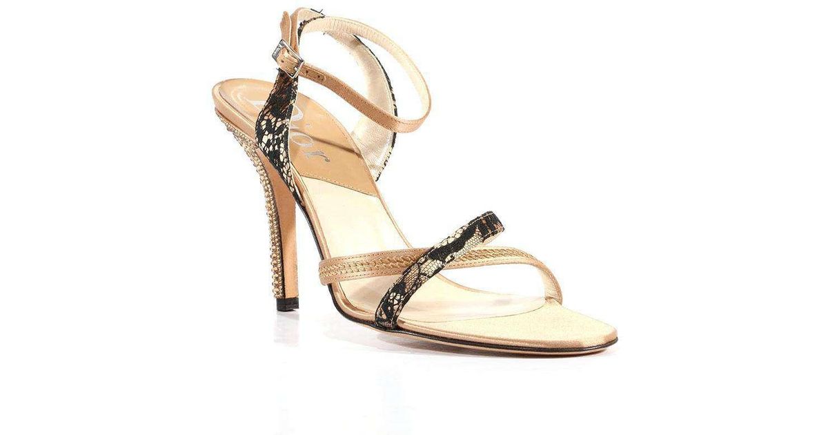 Dior Strassed Designer Shoes Dent Sandals (cdw45) in Natural Lyst UK