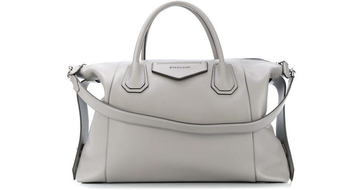 Givenchy Medium Antigona Soft Leather Bag in Grey (Gray) - Lyst