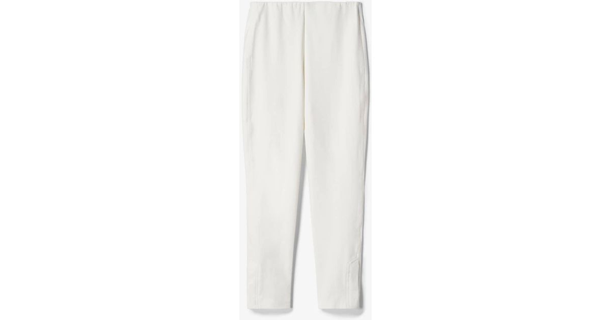 10 Crosby Derek Lam Cotton Sullivan Power Stretch Twill Leggings With Slit Hem in Ecru (Natural
