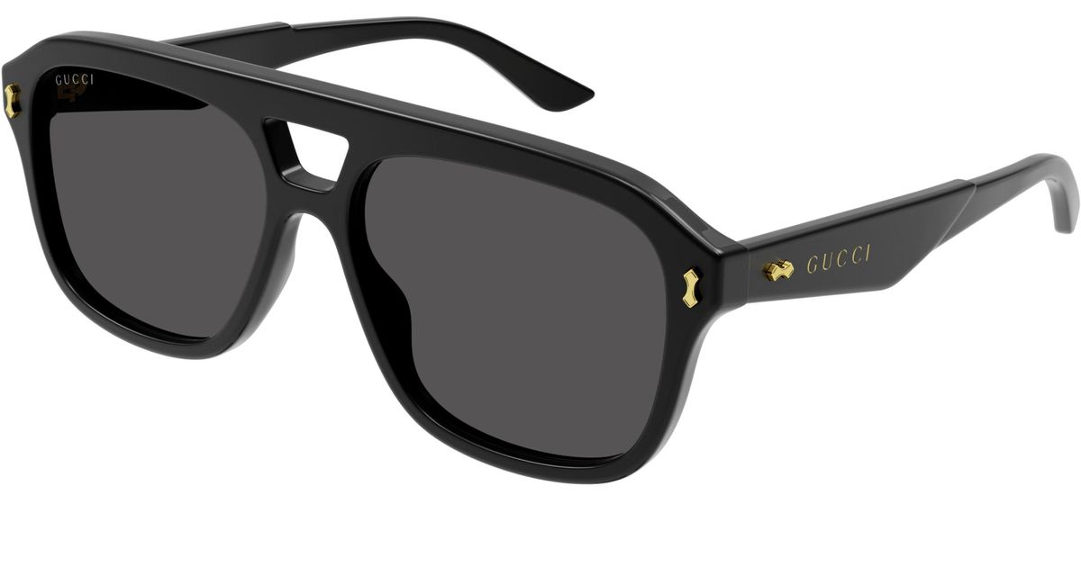 Gucci GG1263S Black Aviator Sunglasses | Lyst