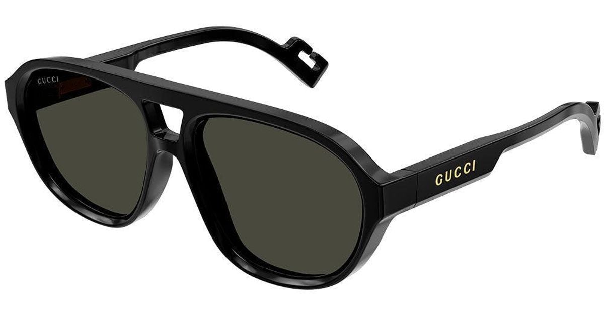 Gucci GG1239S Black Aviator Sunglasses Lyst