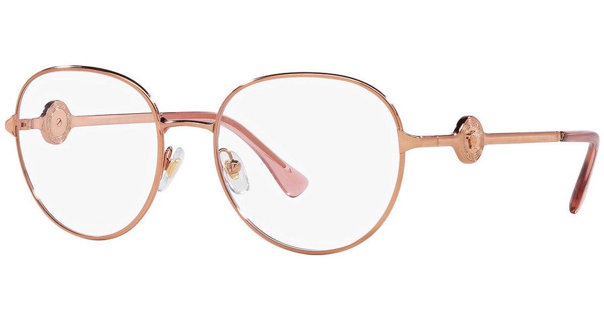 Versace Ve1288 Rose Gold Metal Round Unisex Frames in Black Lyst