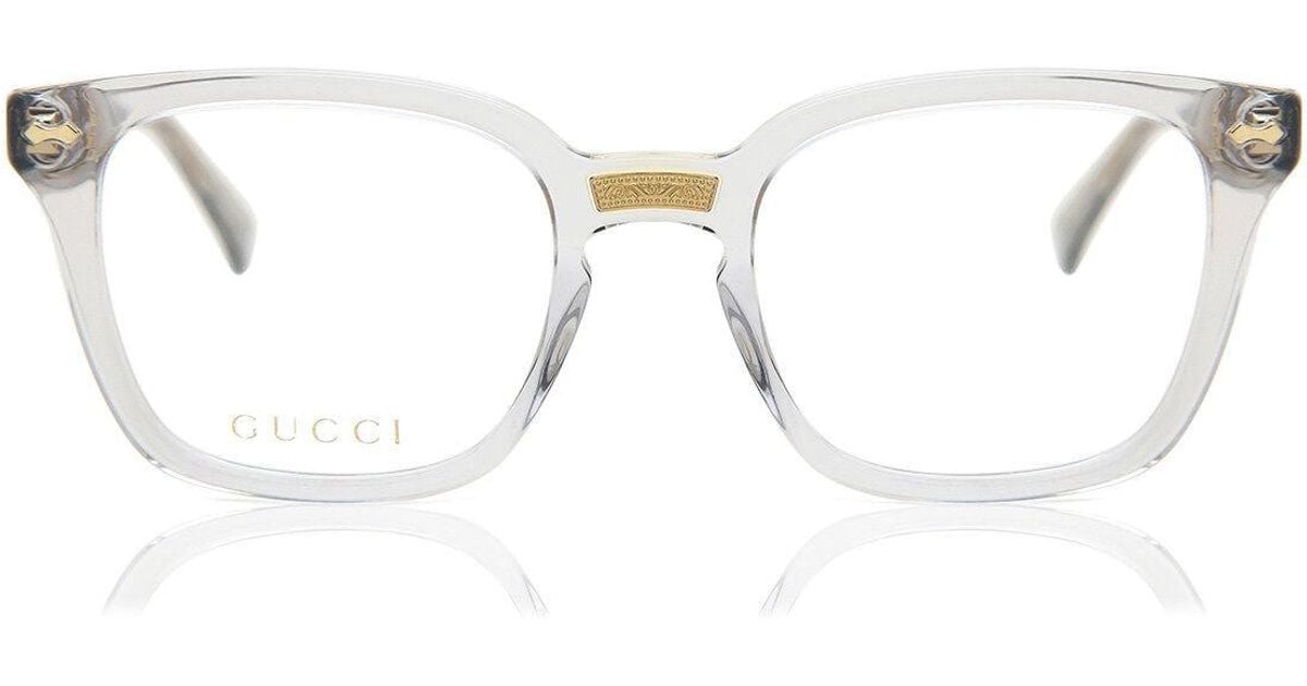 Gucci GG0184O Grey Clear Square Frames in Black Lyst