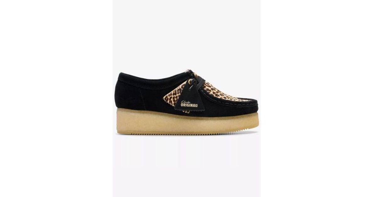 Clarks Leopard Print Combo Wallacraft Bee Shoe in Black | Lyst UK