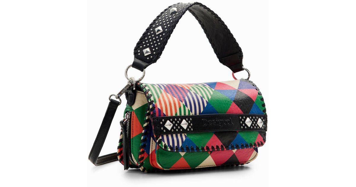 Desigual Midsize Diamond Crossbody Bag in Black | Lyst