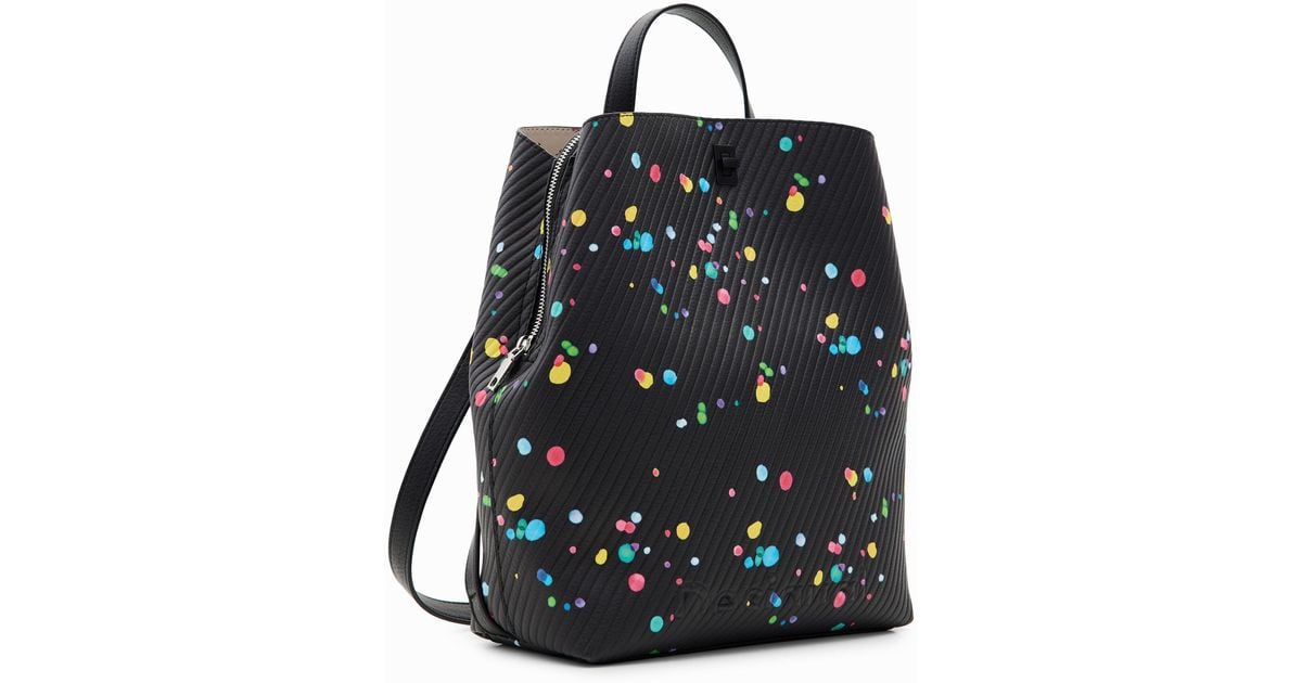 Desigual Midsize Droplets Backpack in Black Lyst