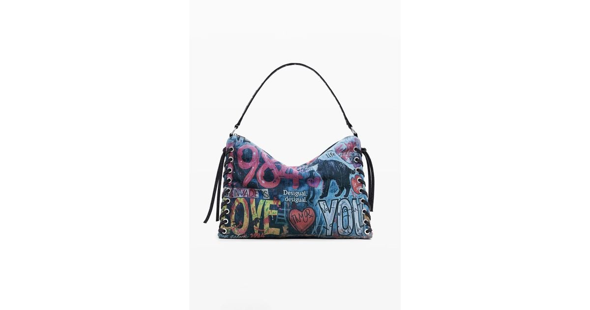 Tote Handtasche Desigual Bunt Graffiti Handtasche Damen Desigual