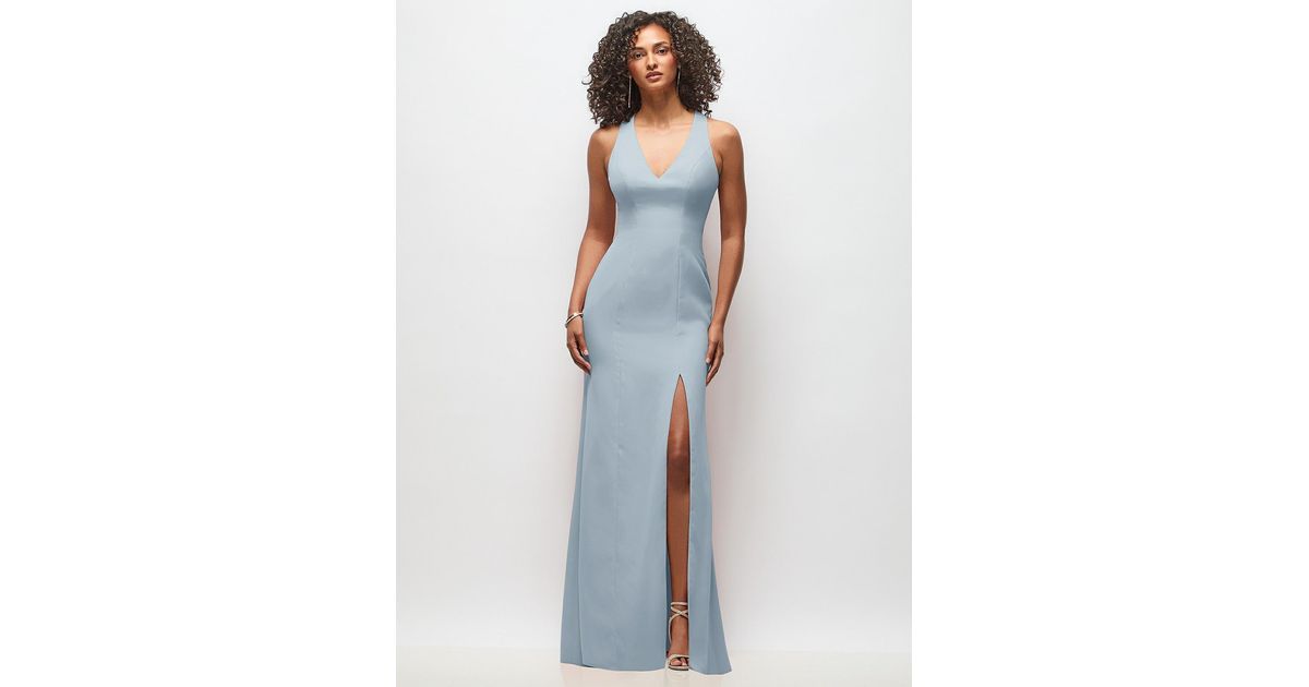 Thread Bridesmaid Criss-Cross Cutout Back Maxi Dress With Front Slit in ...