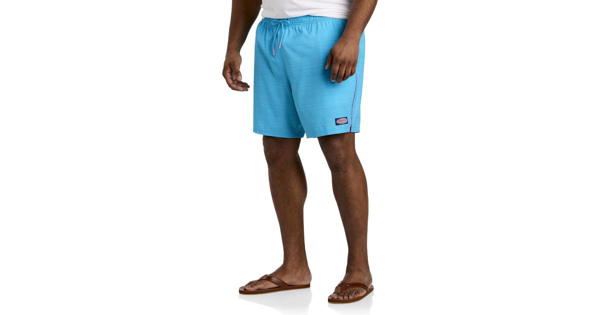 Vineyard Vines Big & Tall Island Printed Chappy Swim Trunks in Blue for
