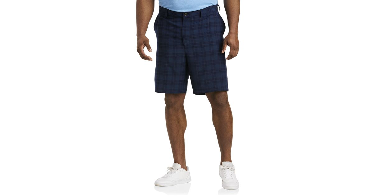 Reebok Big & Tall Speedwick Plaid Golf Shorts in Blue for Men | Lyst