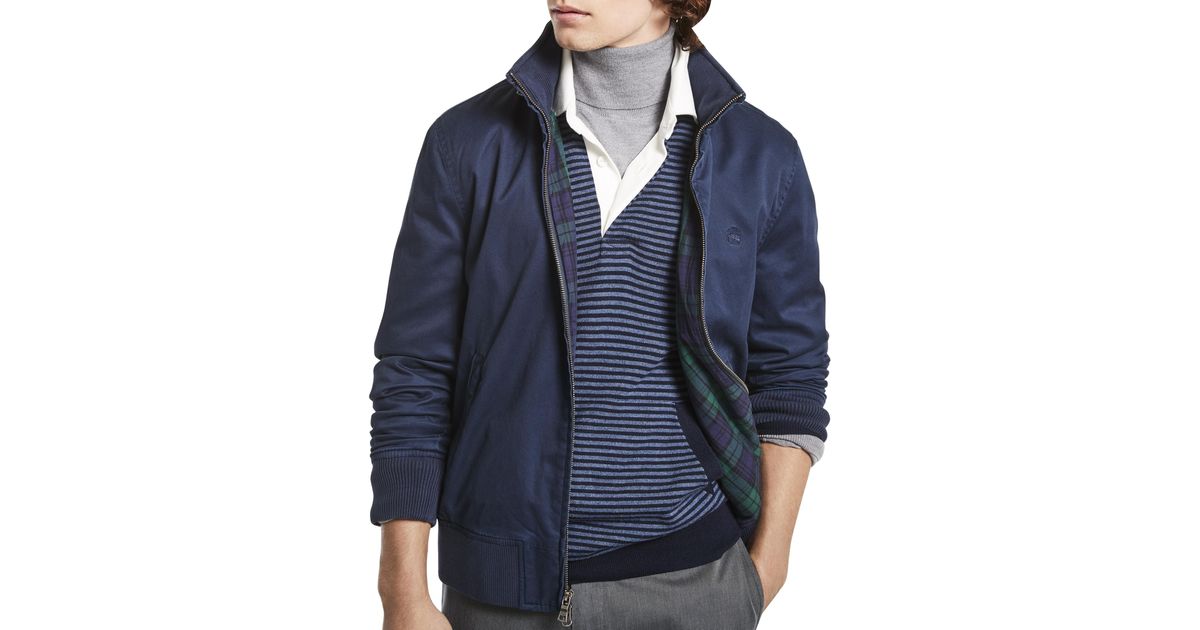 Brooks Brothers Big & Tall Hooded Bomber Jacket in Blue for Men | Lyst