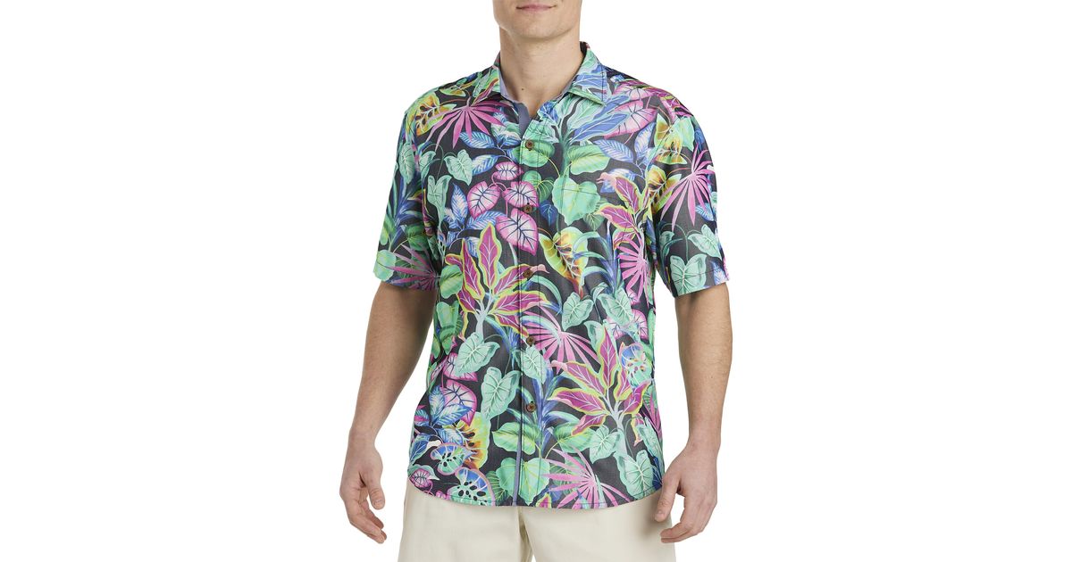 Tommy Bahama Big & Tall Mojito Bay Jungle Tropics Sport Shirt in Blue