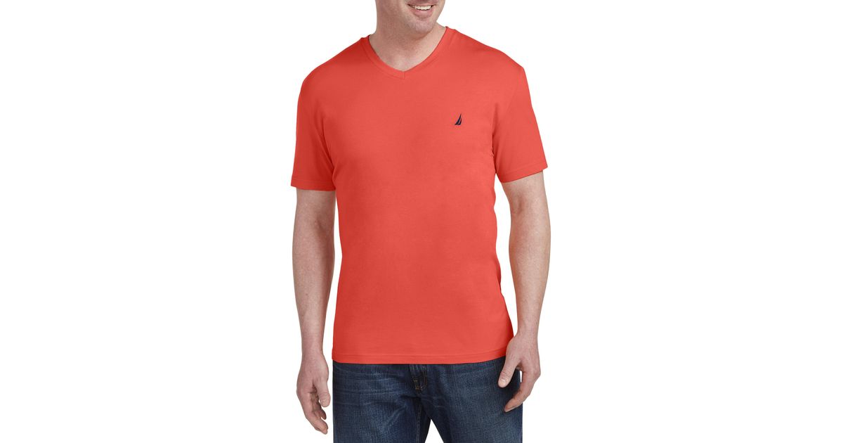 Nautica Cotton Big \u0026 Tall V-neck Tee in 
