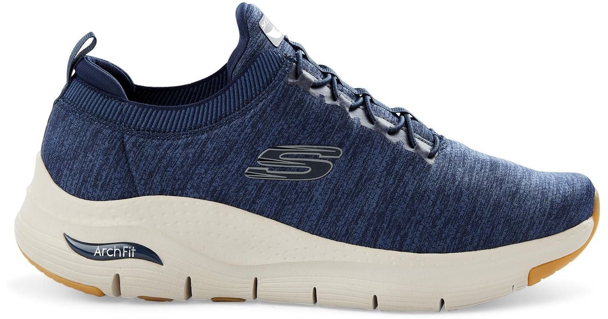 Skechers Rubber Big & Tall Arch Fit Bungee Lace-up Sneakers in Navy ...