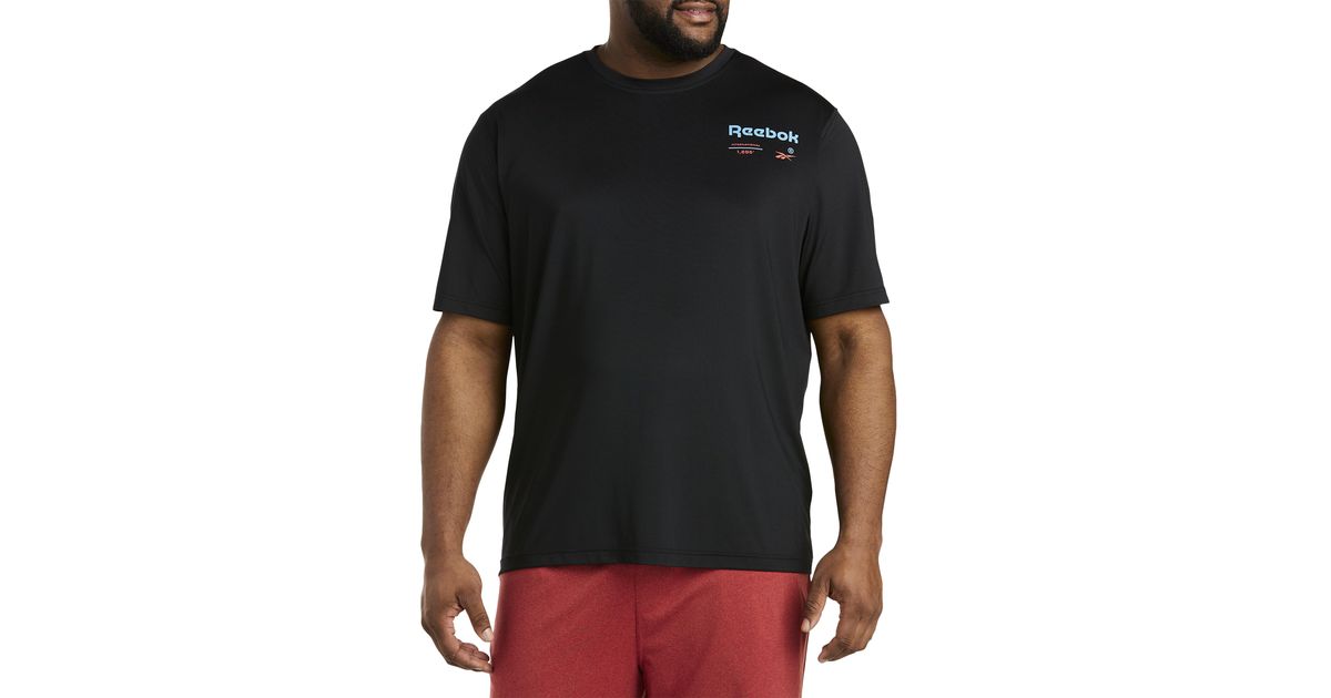 Reebok Synthetic Big & Tall Speedwick Crewneck T-shirt in Black for Men |  Lyst