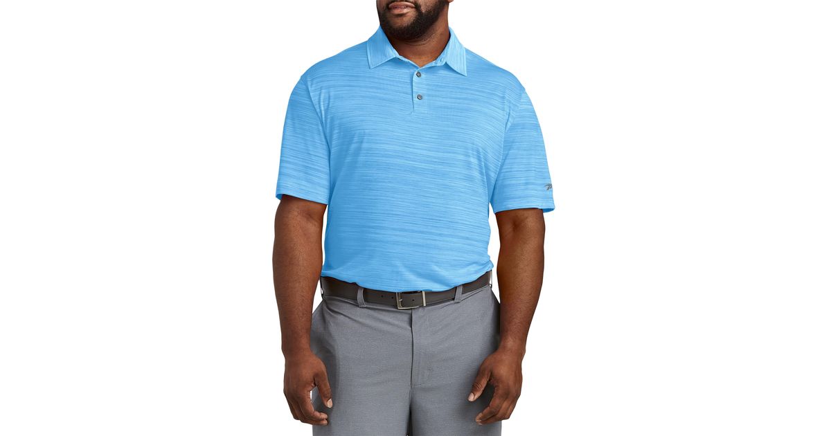 Reebok Big & Tall Performance Space-dyed Polo Shirt in Blue for Men | Lyst