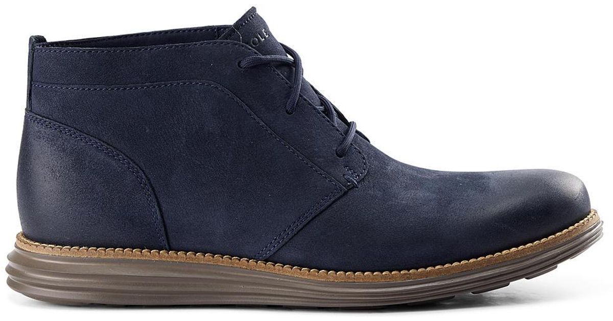 Cole Haan Big & Tall Waterproof Grand Chukka Boots in Blue 