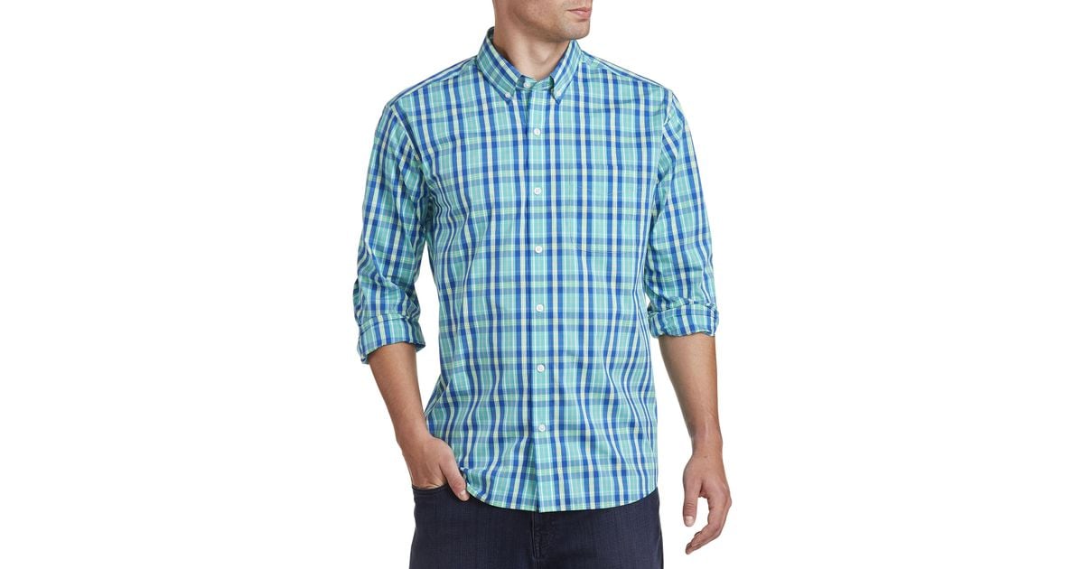Cutter & Buck Big & Tall Cutter & Amp Buck Carter Plaid Stretch Sport