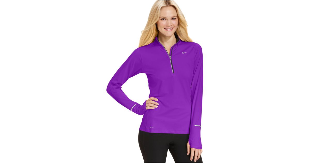 purple nike half zip