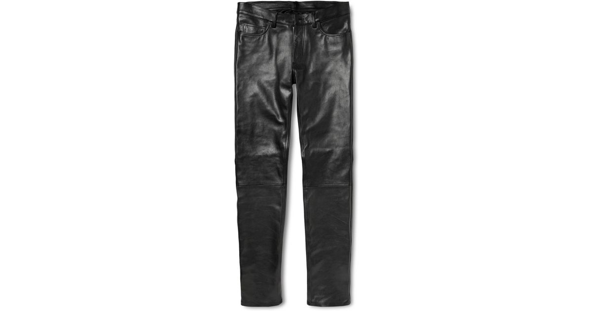 Acne Studios Skinnyfit Depp Fly Leather Trousers in Black for Men - Lyst